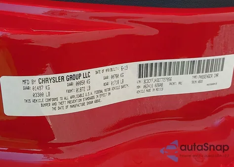 2013 Fiat 500C Abarth z USA, uszkodzony, nr VIN 3C3CFFJH3DT727956